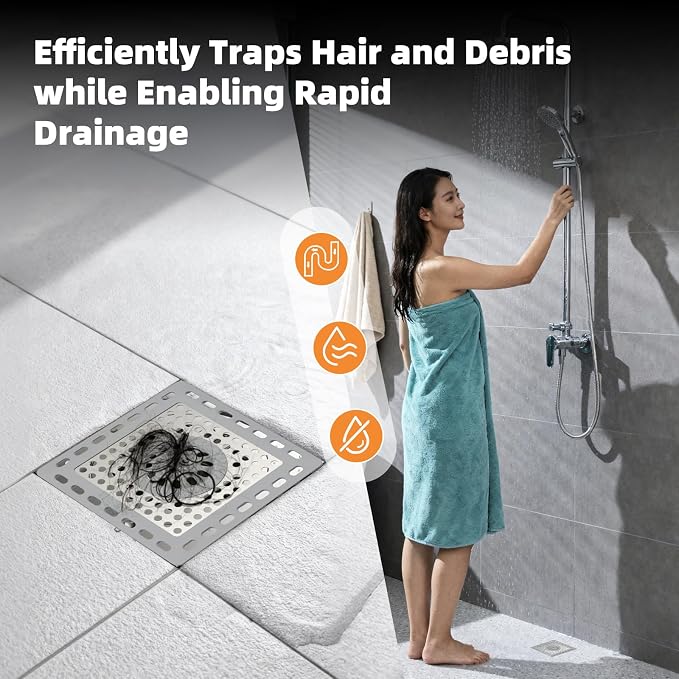 Hibbent 2 Pack Shower Drain Hair Catcher, Shower Cover - Image 9