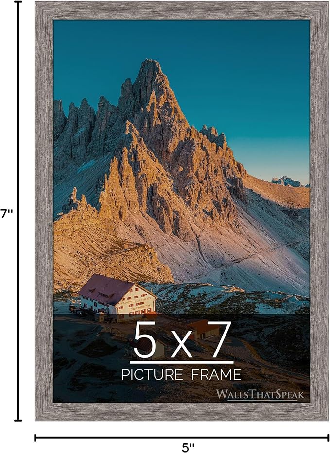 wallsthatspeak 5x7 Gray Barnwood Picture Frame for Puzzles Posters Photos or Artwork
