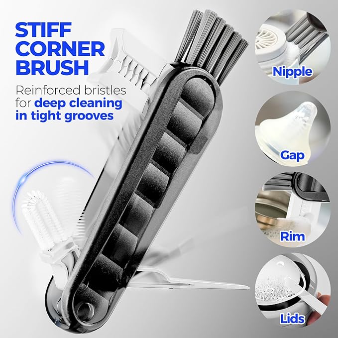 Holikme 6 Pack Bottle Brush 14" Stainless Steel Straw Cleaner Brush, 3 Straw - Image 3