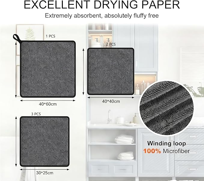 Shiny Cleaning Wipes Cloths, Shower Doors Drying Towels, Car Detailing Cloths - Image 7