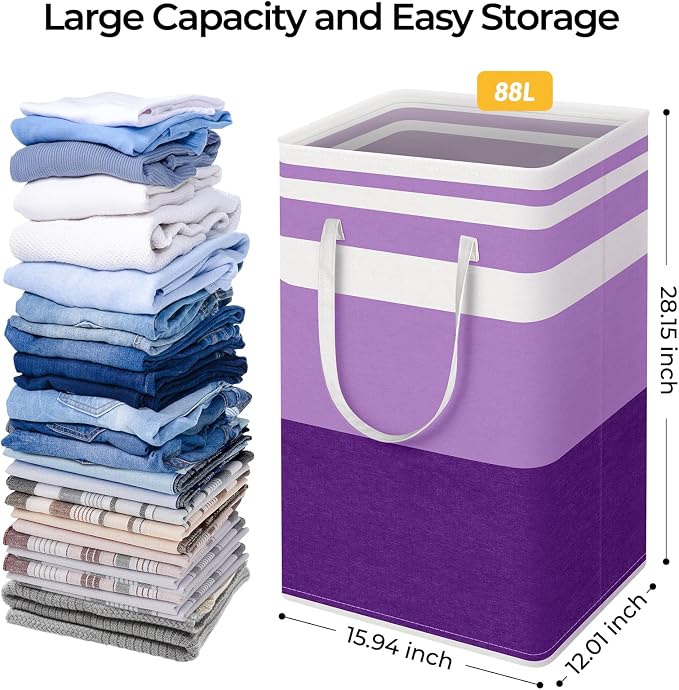 HomeHacks 2 Pack Laundry Baskets, Laundry Hampers Bags | Waterproof, - Image 4