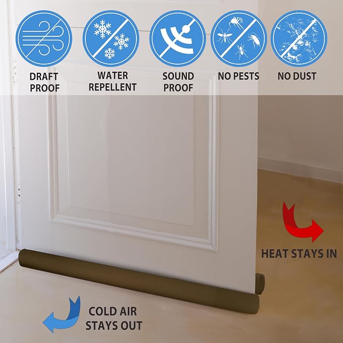 Twin Draft Guard Hug N Fit, Original Dual Draft Stopper Instantly Blocks Air - Image 4