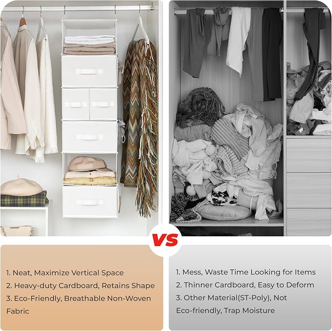 GRANNY SAYS Hanging Closet Organizer, 5 Drawers, 6 Shelves, 6 Pockets | Hanging - Image 7