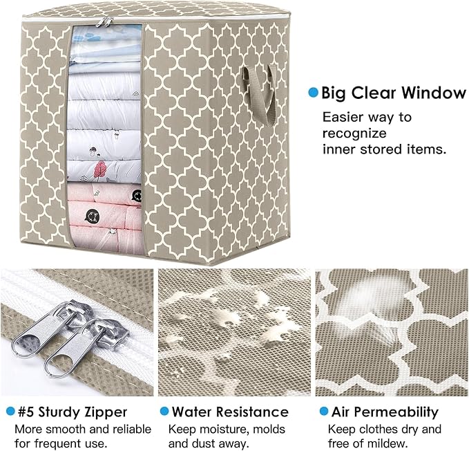 Storage Bags 6 Pack 100L Clothes Organization and Storage Containers | Large - Image 2