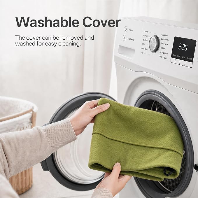 Sunolga Door Draft Stopper, Removable Washable Cover, Olive Green | Weighted - Image 3