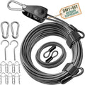 NAZOU Outdoor Retractable Clothesline, 3/16" Coated Steel Wire Rope by NAZOU