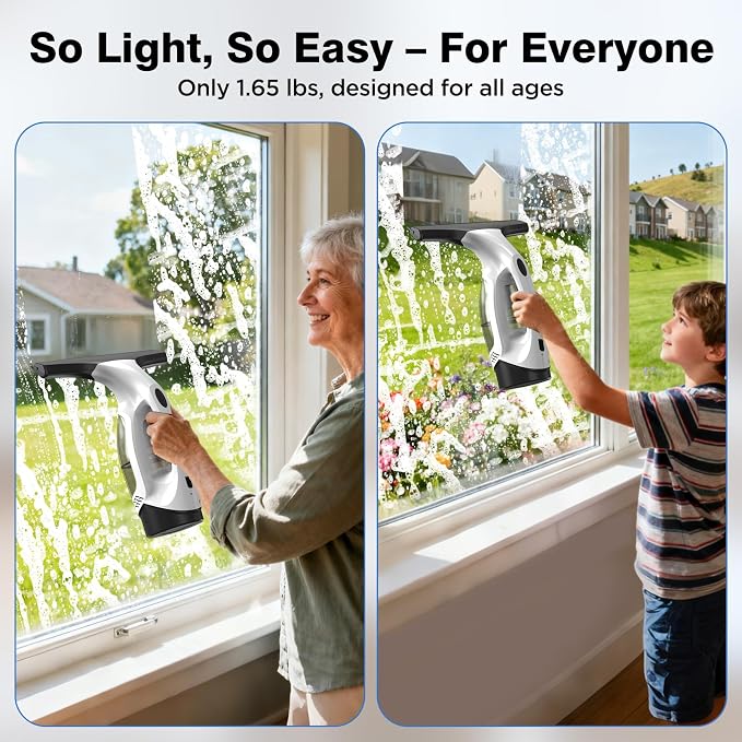 Window Vacuum Squeegee Cordless, 2000Pa Electric Window Cleaner Squeegee | - Image 5