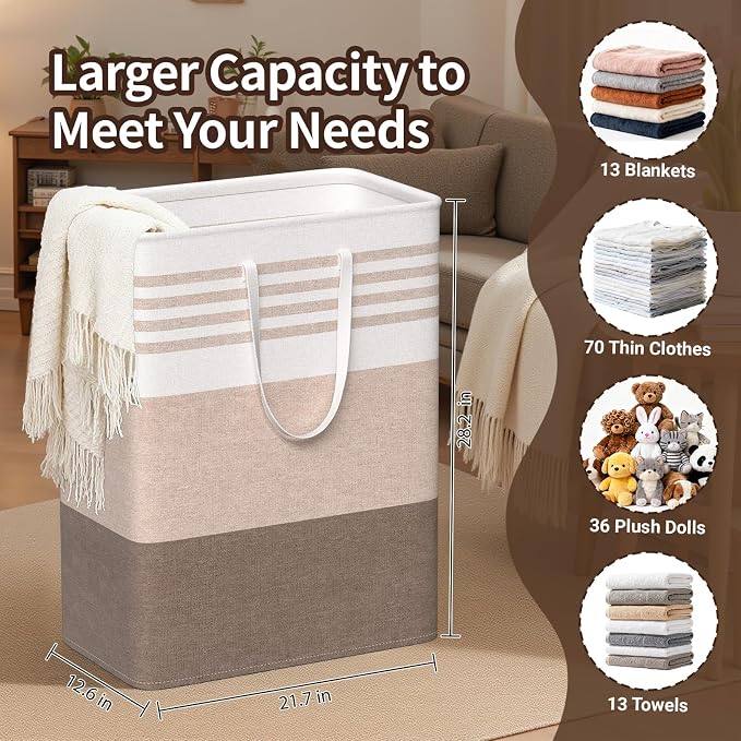 WOWBOX 2 Pack Laundry Baskets, Collapsible Dirty Clothes Laundry Hampers - Image 2