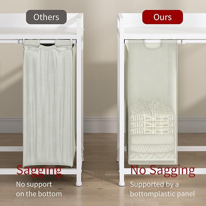 Herture Laundry Hampers with Shelf, Laundry Basket 4 Section, 4 x 15.87 Gal - Image 5
