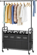 Tajsoon Laundry Sorter with Hanging Bar, 4 Section Laundry Hamper by Tajsoon