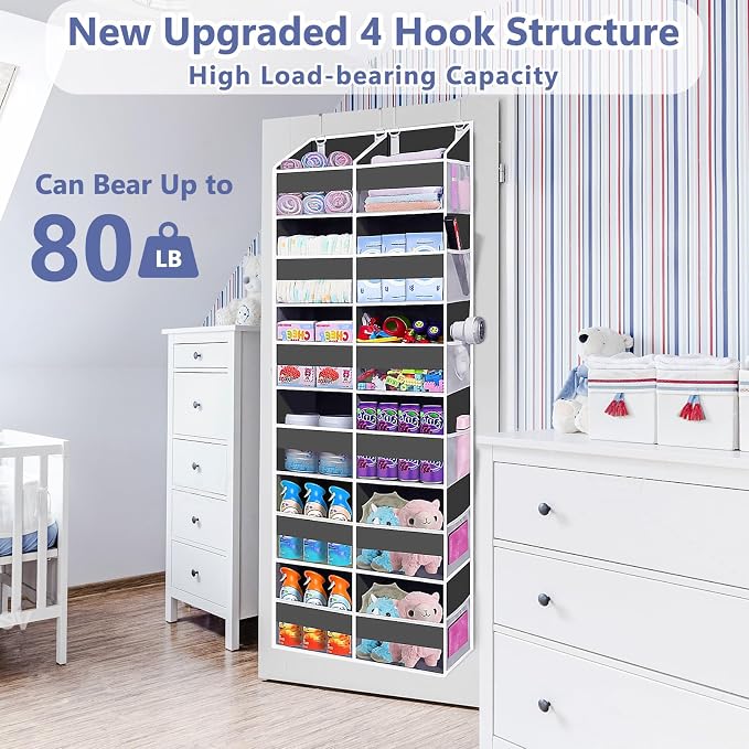 Heavy Duty Over The Door Organizer 6 Tiers, Extra Large Behind Door Storage of - Image 4