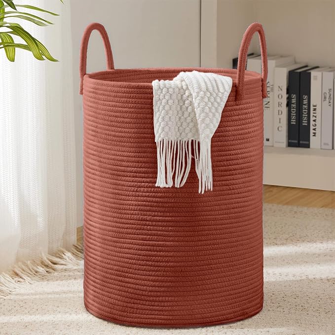 YOUDENOVA Cotton Rope Laundry Hamper Basket, 58L Blanket Basket by YOUDENOVA