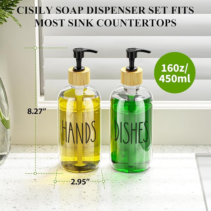 Cisily Kitchen Dish Soap Dispenser Set - Image 3