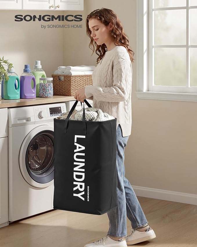 SONGMICS Laundry Hamper, 80 L Foldable Laundry Basket - Image 2