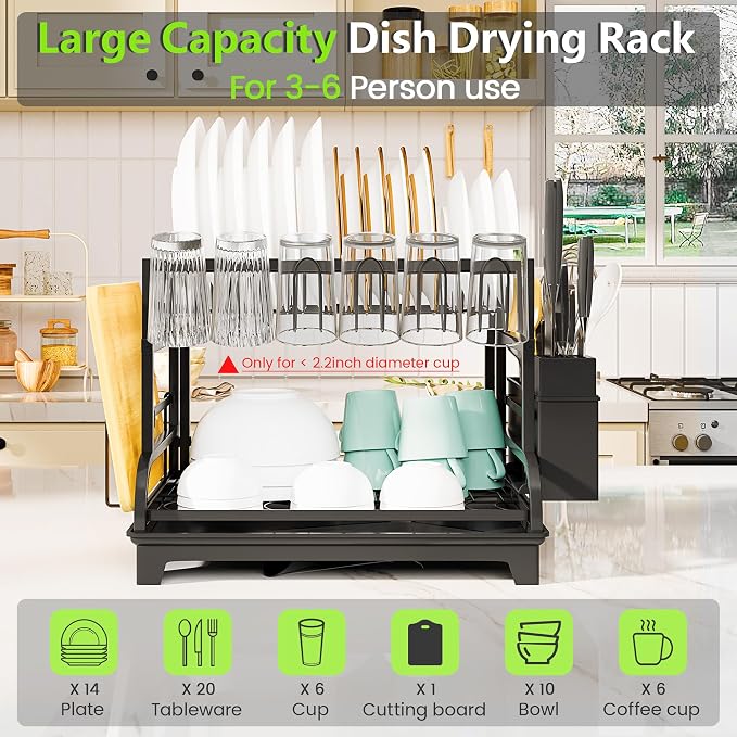 2-Tier Foldable Dish Drying Rack - Image 4