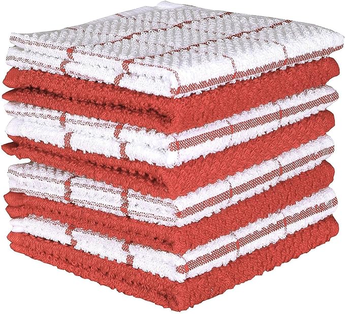 AMOUR INFINI Cotton Kitchen Dish Cloths Set of 8 – Highly Absorbent, Super Soft by AmourInfini
