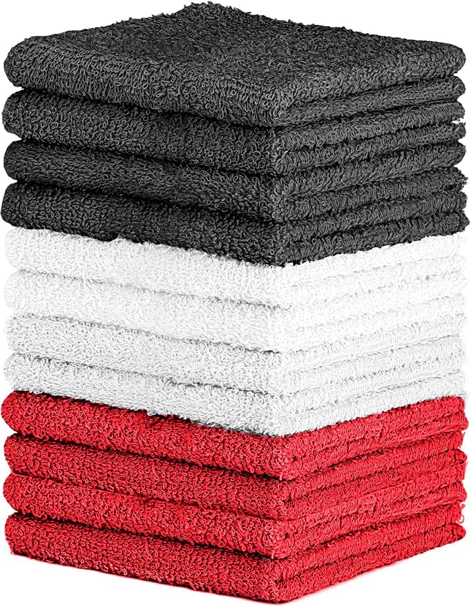 QUBA LINEN 100% Cotton Washcloth Set – Soft, Absorbent Face Towels by QUBA+LINEN
