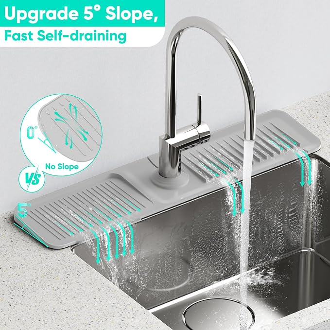 24 Inch Longer Faucet Mat for Kitchen SinkBathroom Kitchen Sink Splash Guard - Image 2