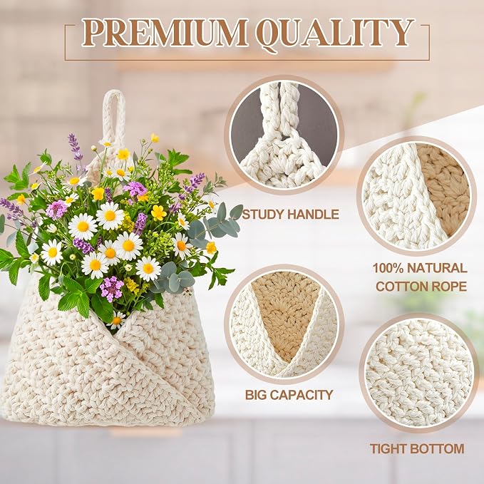 Honeydak 3 Hanging Baskets, Cotton Rope - Image 4