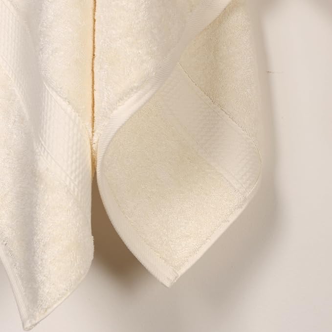 SUPERIOR Egyptian Cotton Plush & Absorbent, Bath Towel Set of 2, Cream | Quick - Image 4