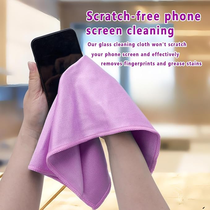 6 Pcs Glass Cleaning Cloth for Window Eyeglass Mirrors Stainless Steel - Image 2