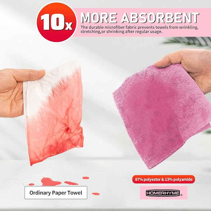 Microfiber Cleaning Cloth Roll, 75 Pack Tear Away Microfiber Towel, Reusable - Image 7