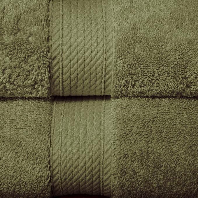 Superior Egyptian Cotton Plush Absorbent, 10 Piece Set, Forest Green | Quick Dry - Image 5