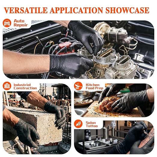 ANBOSON 10 Mil Heavy Duty Mechanic Nitrile Gloves - Image 4