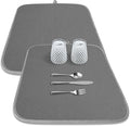 Kitsure 2 Pack Dish Drying Mat for Kitchen Counter, Dark Grey | Microfiber by Kitsure