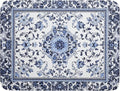 Boho Floral Dish Drying Mat 18x24 Inch Blue Leaves Kitchen Drying Pad by Giwawa
