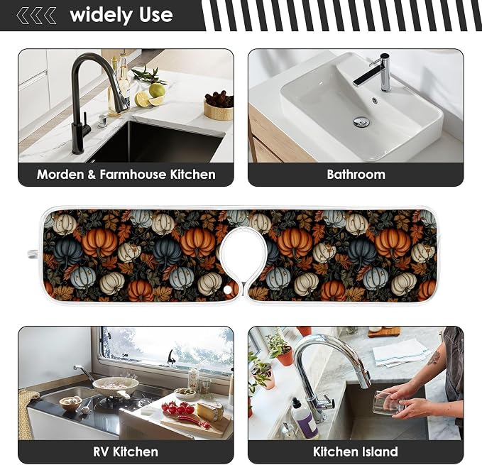 Fall Thanksgiving Pumpkin Sink Mat - Image 7