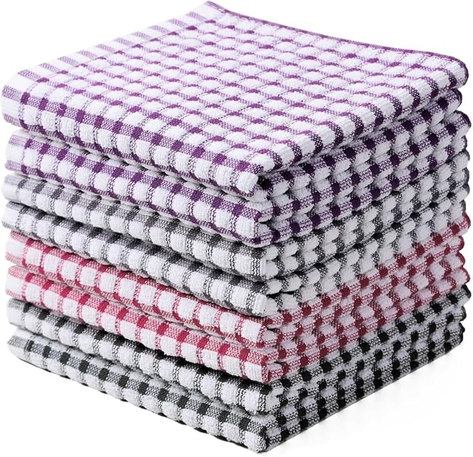 Oeleky Kitchen Dish Rags for Washing Dishes, 100% Cotton Dish Cloths by OELEKY