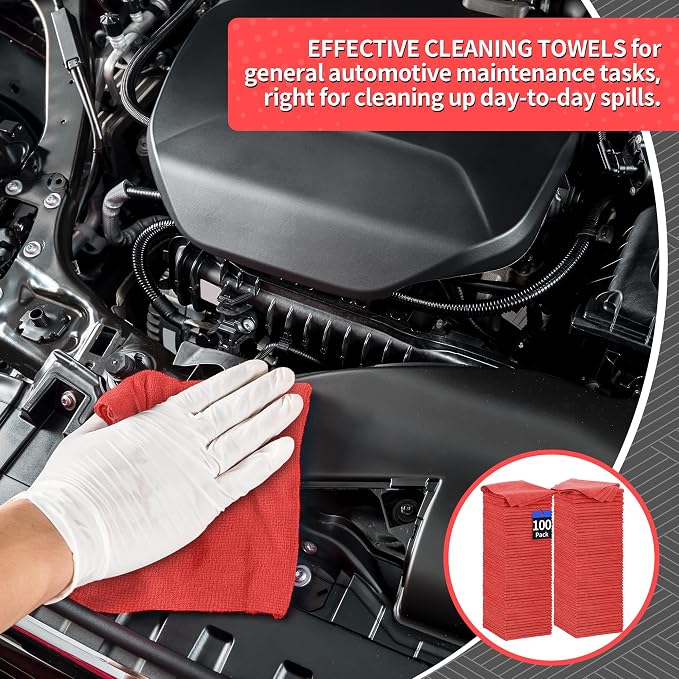 Shop Towels Rags, 100 Pack Microfiber Cleaning Cloth Bulk Absorbent Detailing - Image 4