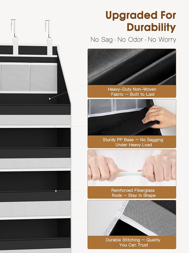 2 Pack Over the Door Organizer, Heavy-Duty 6-Shelf Hanging Storage - Image 3
