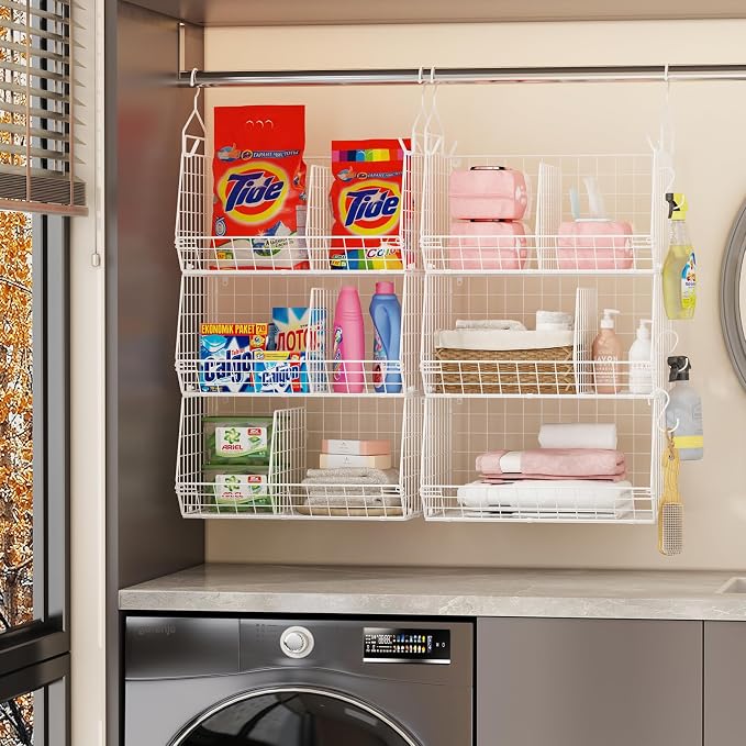 6 Tier Extra Large Hanging Closet Organizer, Closet Storage Hanging - Image 4