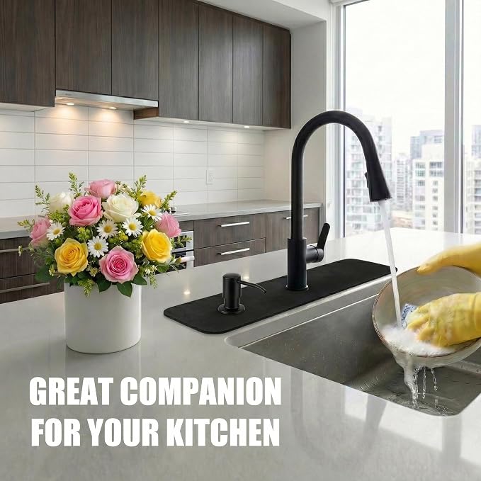 Cuttable Kitchen Sink Faucet Mat: 24" Lx4 W Splash Guard - Image 6