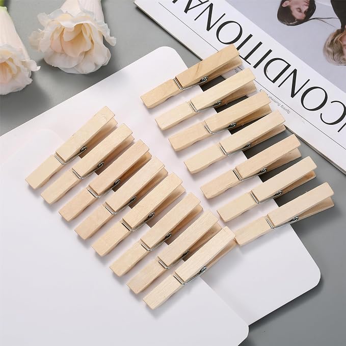 30 PCS Clothes Pins, 2.9 Inch Wooden Clothespins, Heavy Duty Clothes Line Clips - Image 3