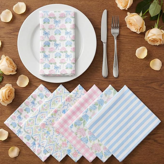 Reusable Kitchen Cloths Cotton Towel, 36 Pack, Pastel Hydrangea - Image 7