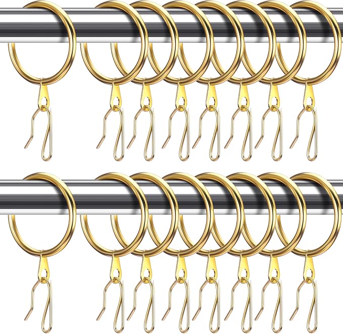 Hotop 60 Pcs 0.98 Inch Curtain Ring and 60 Pcs Pin Hook, 0.98/1.26/1.5/1.65 by HOTOP