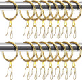 Hotop 60 Pcs 0.98 Inch Curtain Ring and 60 Pcs Pin Hook, 0.98/1.26/1.5/1.65 by HOTOP