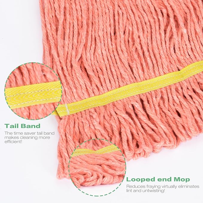 Matthew Cleaning 3Pcs 5'' Headband White&Orange&Green Medium Commercial String - Image 4