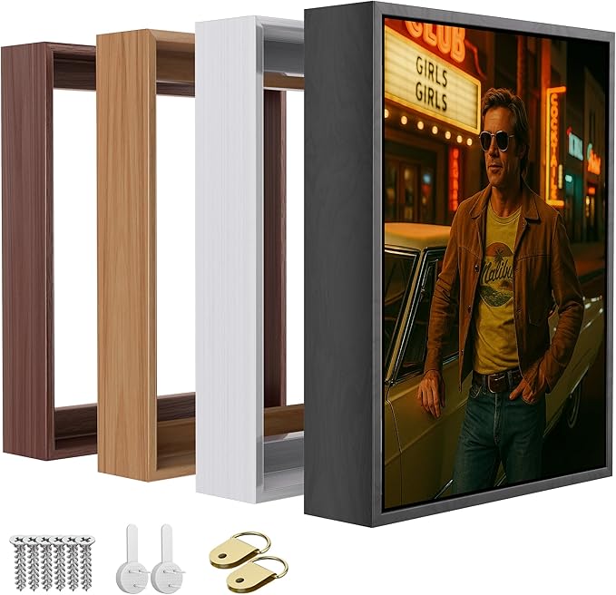 ART Canvas Floater Frame Fits 1”–1.25”Deep Gallery-Wrapped Canvas, Wood-Look Floater Frames for Finished Stretched Canvas Prints, Wall Oil Paintings Artwork for Home Bedroom (Back, 24" x 30")