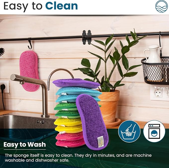 – 10 Kitchen Sponges Pack– Washable and Reusable Dishes Sponge Rubber – 6 X 3 - Image 3