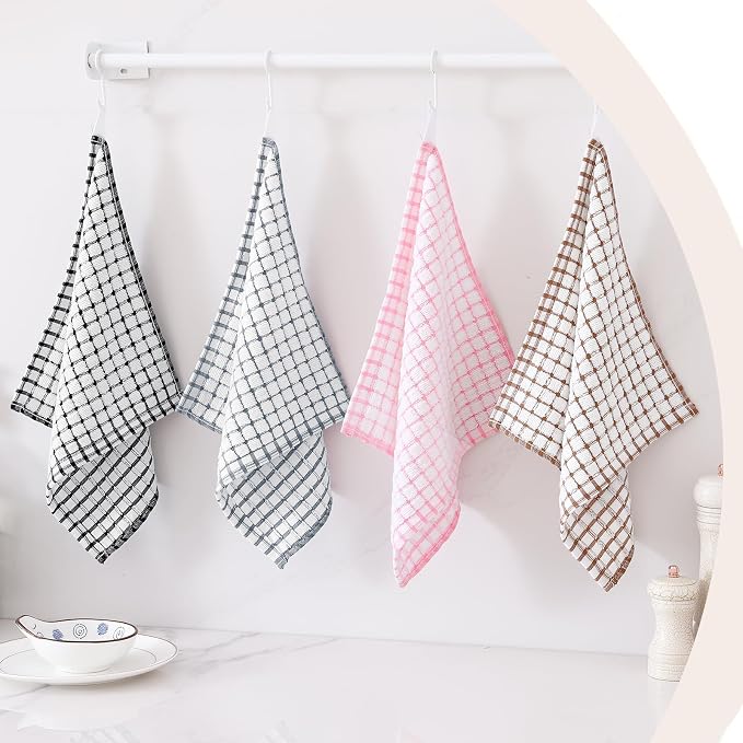Kitinjoy Cotton 12 Pack Terry Kitchen Dish Cloths, Mix Color - Image 8