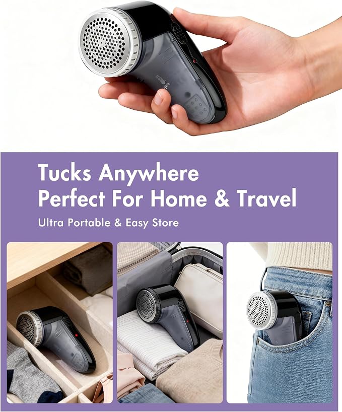 Ruidla Fabric Shaver Defuzzer, Electric Lint Remover, Rechargeable Sweater - Image 7