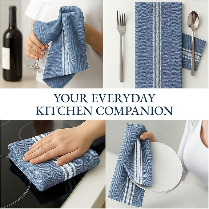 LANE LINEN Absorbent Kitchen Towels 100% Cotton Lint-Free 12 Pack - Image 7