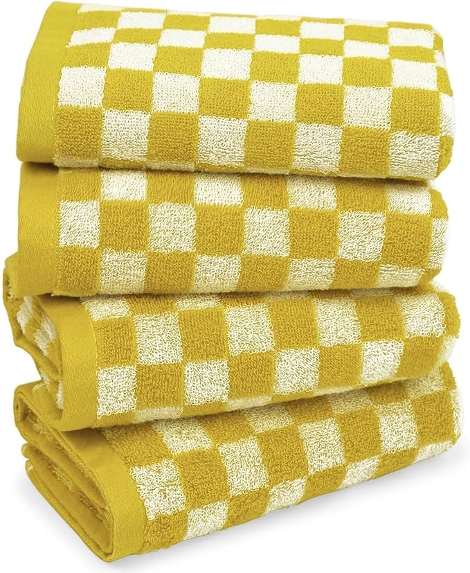 Jacquotha 4 Pcs Hand Towels for Bathroom Checkered by Jacquotha