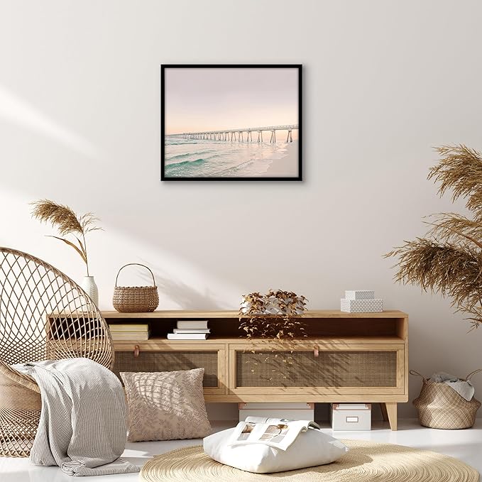 Americanflat 18x22 Picture Frame with Polished Plexiglass - Streamline Collection - Thin Border Picture Frame for Wall Display - Hanging Hardware Included - Black