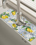 Patterned Sink Faucet Mat Kitchen Splash Guard Super Absorbent Drying Mat by BnhjsdwTablecloth