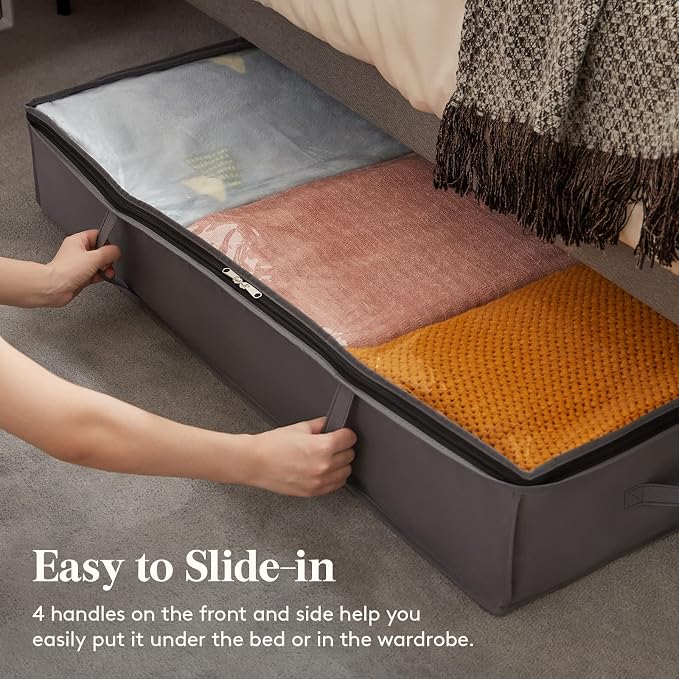 Lifewit 6 Packs Under Bed Storage Containers, Large Capacity Blanket Storage - Image 3